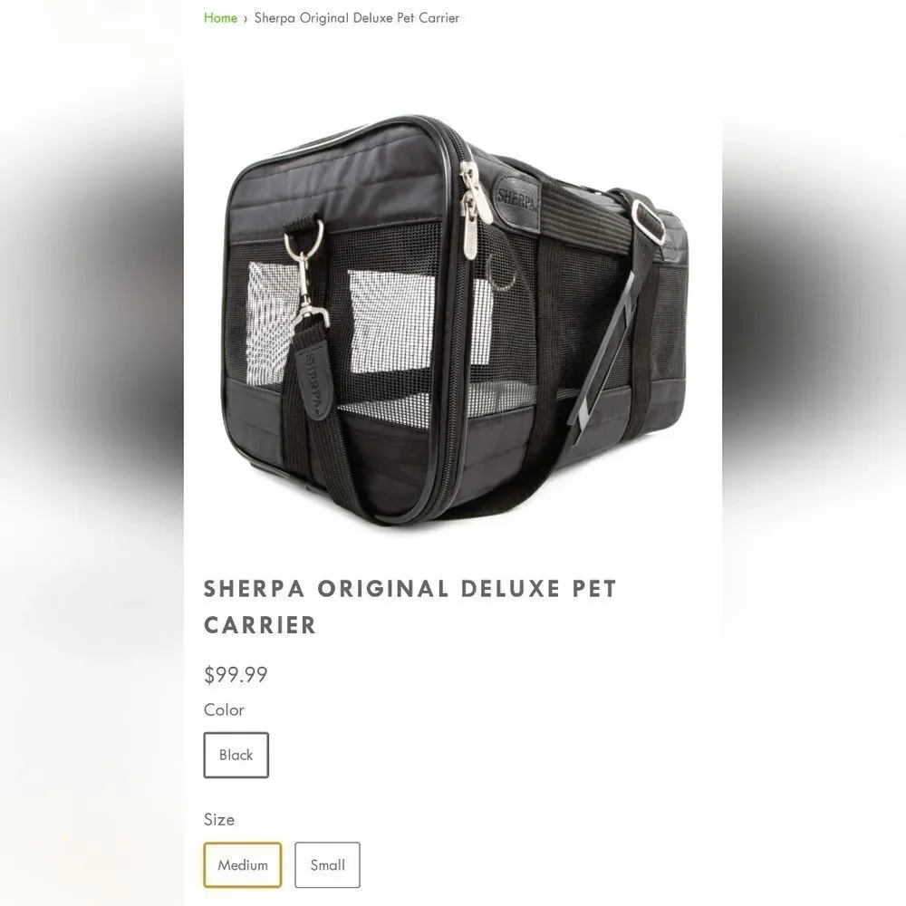 NWT - Sherpa Original Deluxe Pet Carrier - Medium